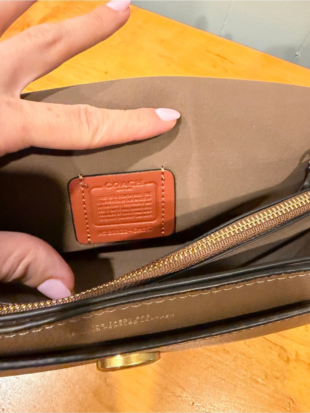 COACH Tabby Shoulder Bag 26 Polished Pebble Leather Dark Stone - Picture 5 of 11